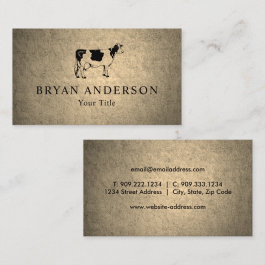 ファーム- Cow名刺 名刺 (正面/裏面)