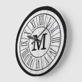 ファーモダンムハウスファミリーモノグラムウッド ラージ壁時計 (傾斜)