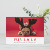 ファーララクリスマスペットおもしろいドッグの愛人写真 シーズンカード (スタンド正面)