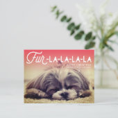 ファーララララスクリプトドッグラバーフォトペおもしろいット シーズンポストカード (スタンド正面)