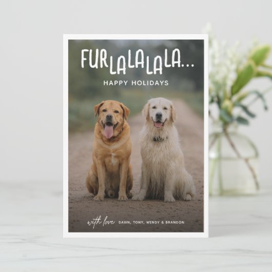 ファーララララ…ドッグフォトクリスマス シーズンカード (スタンド正面)