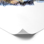 ファーリーカラフルノルウェーの森の猫のリアルな芸術 ポスター (角)