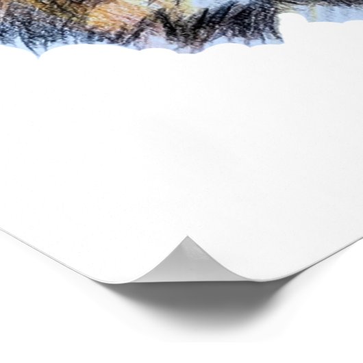 ファーリーカラフルノルウェーの森の猫のリアルな芸術 ポスター (角)