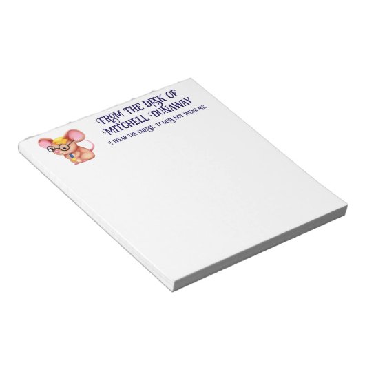 ファーリーチーズマンビジネスマウスタイグメガネおたく ノートパッド (アングル)