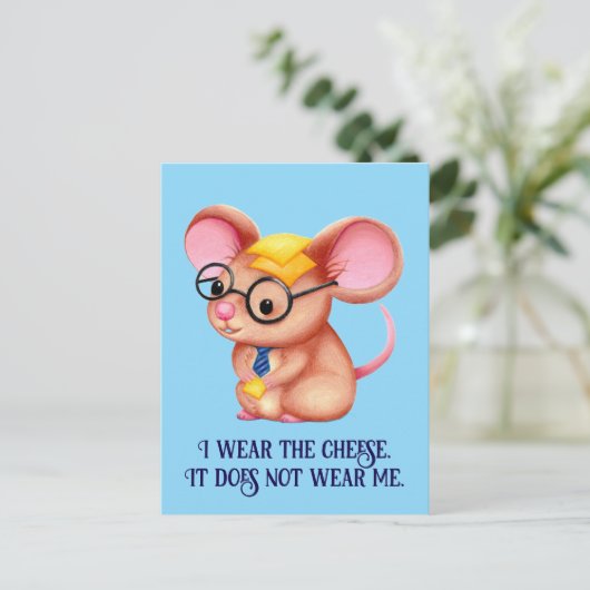 ファーリーチーズマンビジネスマウスタイグメガネおたく ポストカード (スタンド正面)