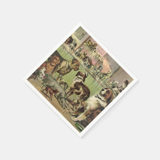 ファーリーパーソナライズされたフレンズ愛犬家ナプキンス スタンダードカクテルナプキン (角)