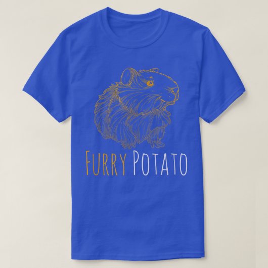 ファーリーポテトキャヴィエスカヴィーホエクおもしろいギニア豚ロー Tシャツ (デザイン正面)