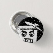 ファーリー・ファースト・カール・ザ・ロボット、ロケットを宇宙 缶バッジ (正面&裏面)