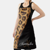 ファーレオパードのプリントとグリッター エプロン (インサイチュ)