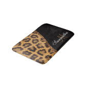 ファーレオパードのプリントとグリッター バスマット (アングル)