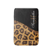 ファーレオパードのプリントとグリッター バスマット (正面縦)