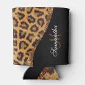 ファーレオパードのプリントとグリッター 缶クーラー (裏面)