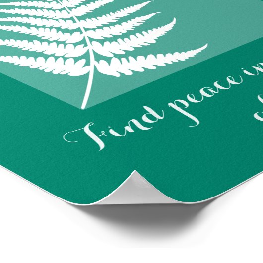 ファーンやる気を起こさせるボホグリーンウォールアート ポスター (角)