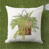 ファーンアイビーつるズプラントボタニカルイラストレーションアート アウトドアクッション (芝生)