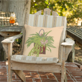 ファーンアイビーつるズプラントボタニカルイラストレーションアート アウトドアクッション