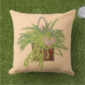 ファーンアイビーつるズプラントボタニカルイラストレーションアート アウトドアクッション (芝生)