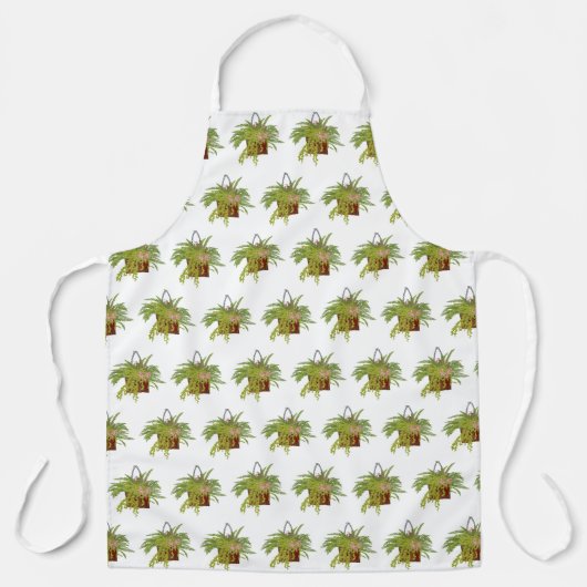 ファーンアイビーつるズプラントボタニカルイラストレーションアート エプロン (正面)