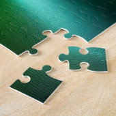 ファーンエッチングを有する緑色の透明ガラスボール ジグソーパズル (側面)