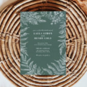 ファーンエレガントリーフボタニカルサージグリーン結婚ズ 招待状