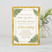 ファーンエレガント離れズゴールドフォイル結婚式招待状 招待状 (スタンド正面)