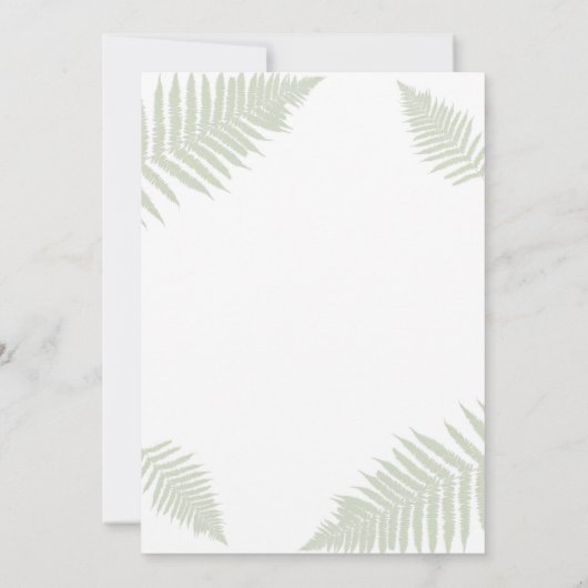 ファーンエレガント離れズゴールドフォイル結婚式招待状 招待状 (裏面)