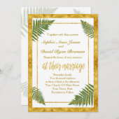 ファーンエレガント離れズゴールドフォイル結婚式招待状 招待状 (正面/裏面)