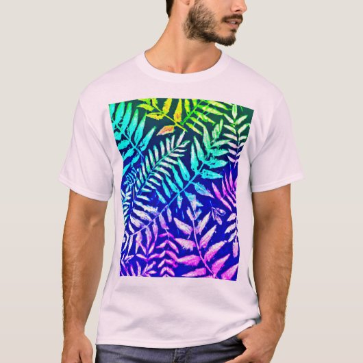 ファーンカラフルパターン Tシャツ (正面)
