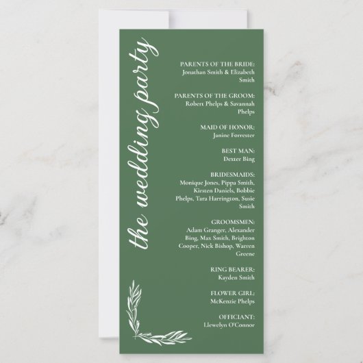 ファーングリーンアーチリースモノグラム結婚ズ (裏面)