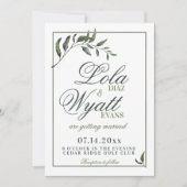 ファーングリーンウィローブランチエレガントな結婚式 招待状 (正面)