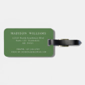 ファーングリーンカラーカスタムイニシャルと名前 ラゲッジタグ (裏面横)