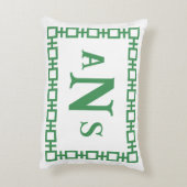 ファーングリーンスクエアギリシャ鍵モノグラム アクセントクッション (裏面(縦))