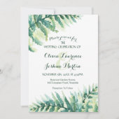 ファーングリーンリーウォーターカラー結婚式招待状 招待状 (正面)