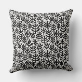 ファーンパターン – 白黒 クッション (裏面)