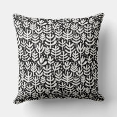 ファーンパターン – 白(黒) クッション (裏面)