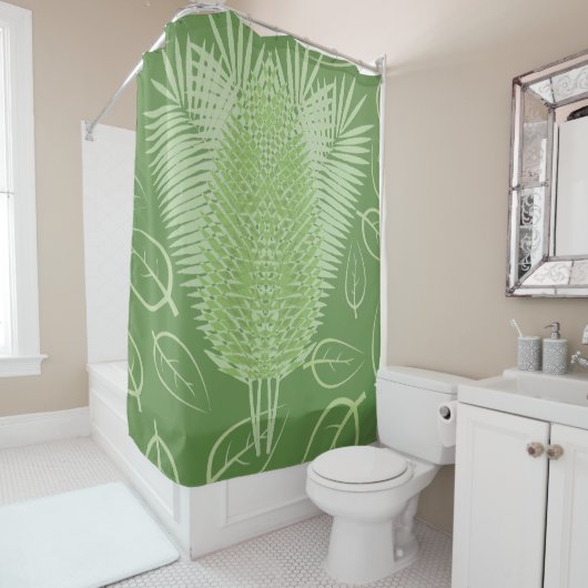 ファーンフォレストミックスnマッチ シャワーカーテン (インサイチュ)