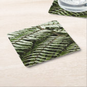 ファーンフロントズIIダークグリーン自然 スクエアペーパーコースター (アングル)