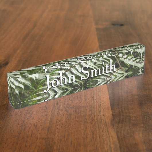 ファーンフロントズIIダークグリーン自然 デスクネームプレート (側面)