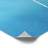 ファーンフロンド、青い水色の背景に白 ポスター (角)