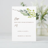 ファーンペッパーの木の離れ庭園の結婚式垂直 出欠カード (スタンド正面)