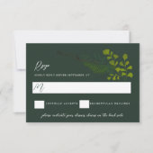 ファーンペッパーの木離れのガーデンダークグリーン 出欠カード (正面)