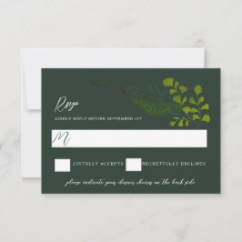 ファーンペッパーの木離れのガーデンダークグリーン 出欠カード