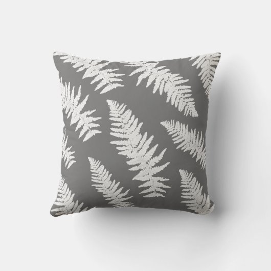 ファーンホワイトプラント植物学絵画院 クッション (裏面)