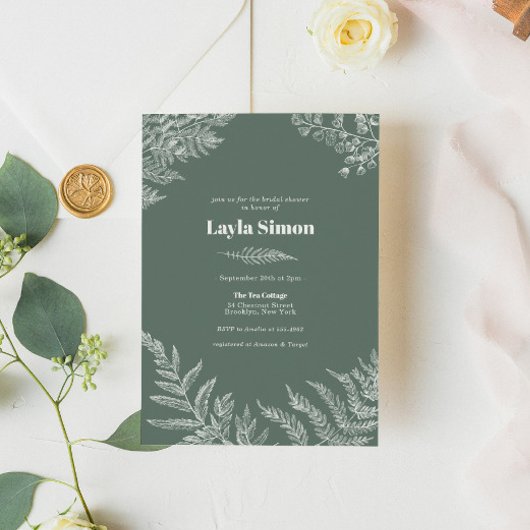 ファーンボタニカルサルージブライダルシャワー招待 招待状