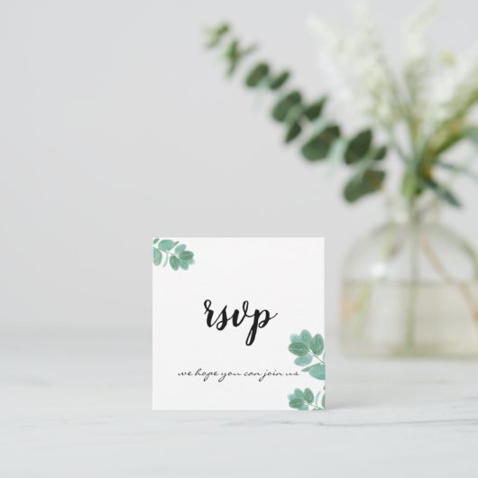 ファーンモダントレンディー書道エレガント植物学 エンクロージャーカード (スタンド正面)