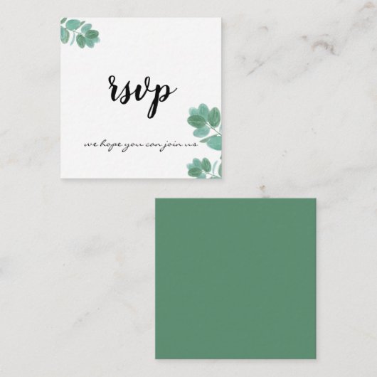 ファーンモダントレンディー書道エレガント植物学 エンクロージャーカード (正面/裏面)