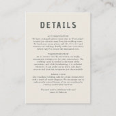 ファーンモダンボタミニマルニカルウッドランド結婚ズ エンクロージャーカード (正面)