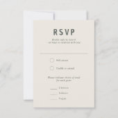 ファーンモダンボタミニマルニカルウッドランド結婚ズ 出欠カード (正面)