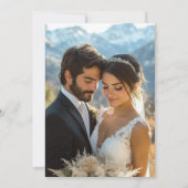 ファーンモダンボミニマルタニカル結婚ウッドランド サンキューカード (裏面)