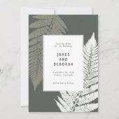 ファーンモダンボミニマルタニカル結婚ウッドランド セーブザデート (正面)