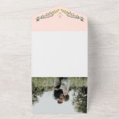 ファーンユーカリプタスハンドドロッドグリーン赤面ピンク オールインワン招待状 (外側)